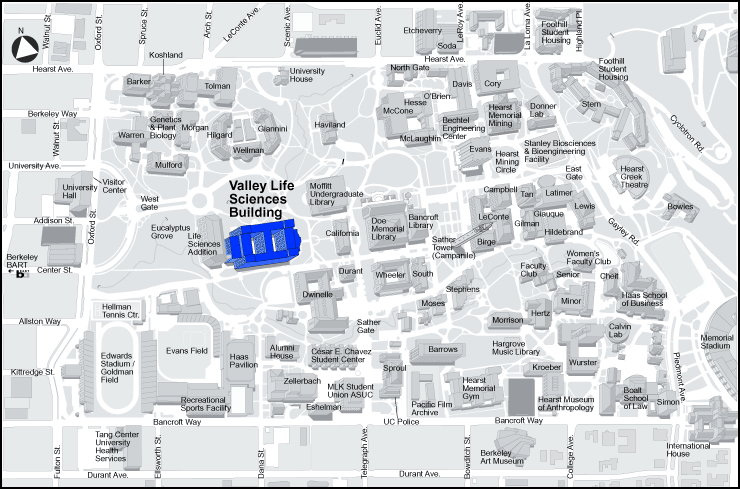 Map of campus with VLSB location highlighted